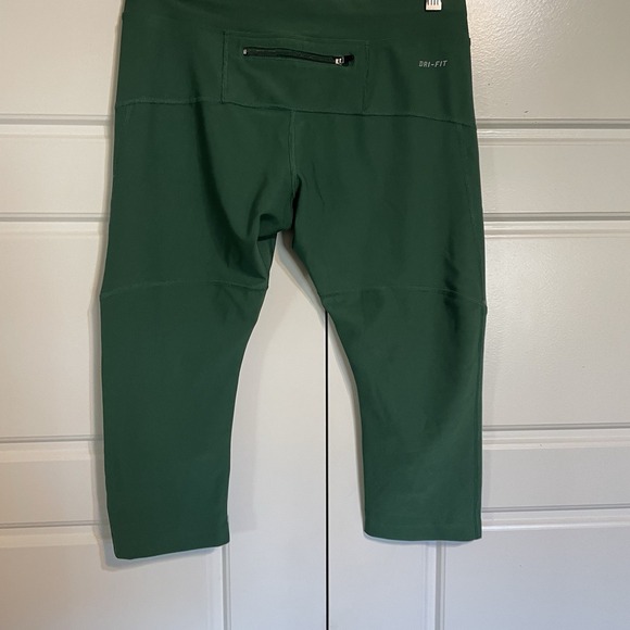 Nike Dri-FIT Running Crop Leggings Womens Green Athletic Activewear Womens Med - Picture 6 of 9